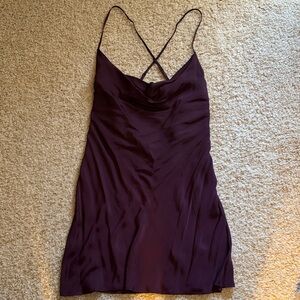 H&M Purple Cowl Neck Mini Dress